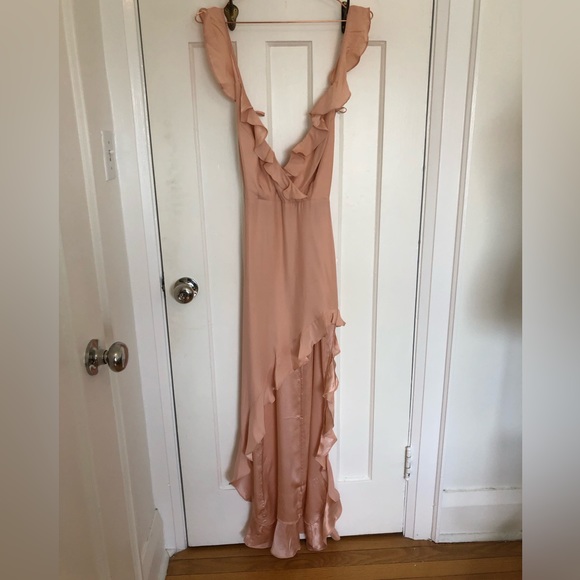 NWT Amanda Uprichard Chandelier Silk Pale Pink Maxi Dress Size P/XS - Picture 5 of 12